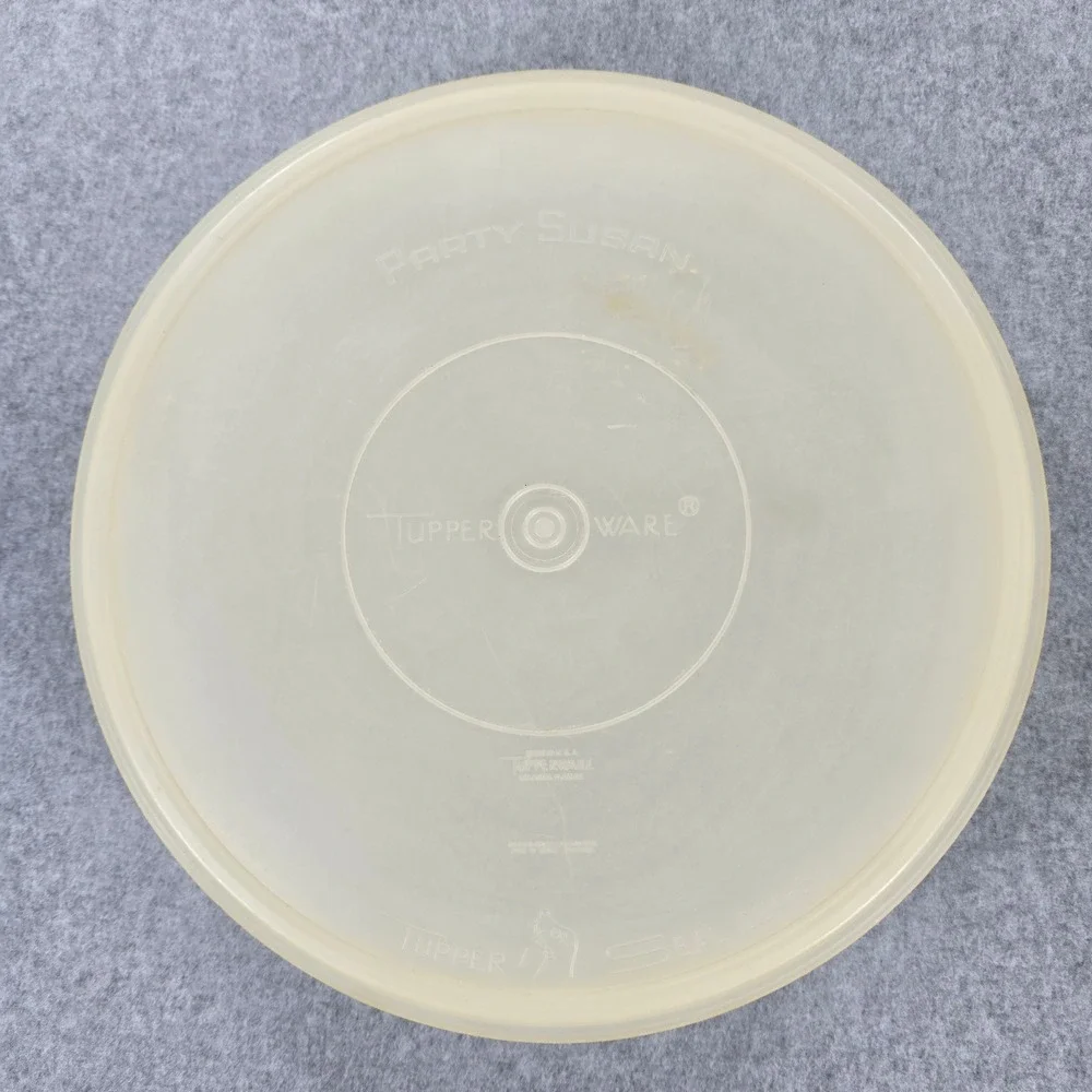 Vintage Tupperware Party Susan Sheer White Replacement Lid & Base 224-5 242-5